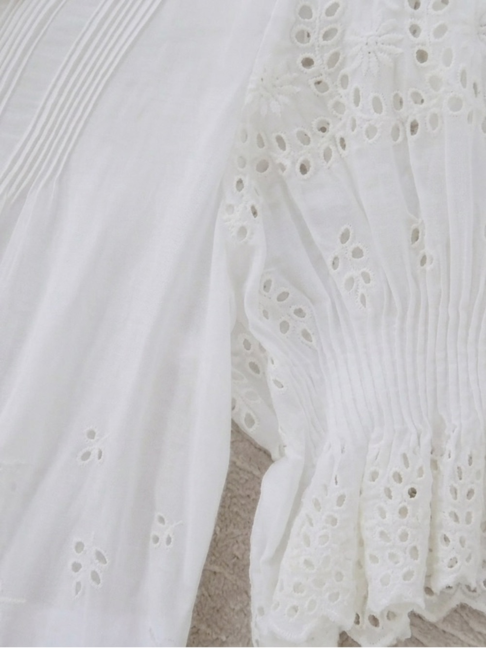 Doen HENRI Ruffle-Trim Blouse in Salt Eyelet - Picture 10 of 12